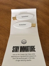 BRAND NEW Set Of 2 Spoiled Child White and Gold No Crease Hair Clips $3