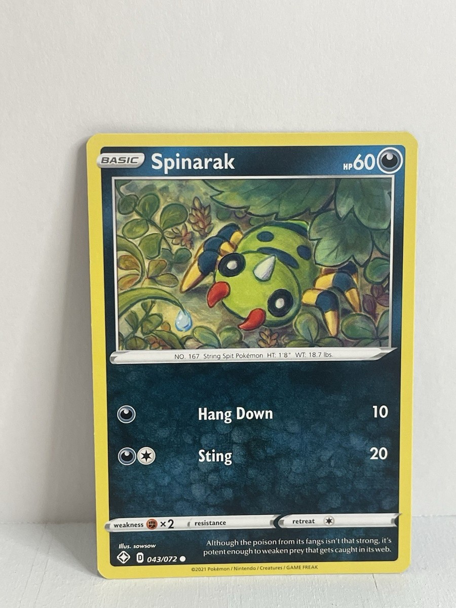 pokemon card spinarak Spinarak (043/072) [Sword & Shield: Shining Fates] Heavily Played Reverse Holofoil