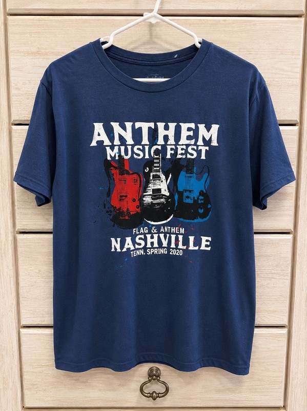 Penguin by Munsingwear Anthem Music Fest Graphic Blue Men's T-Shirt L Short Sle…