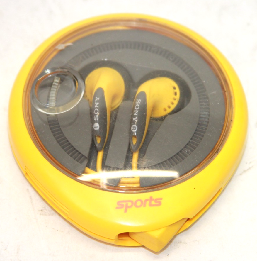 Vintage Sony Sports MDR-E827 Fontopia Earbuds - Yellow - w