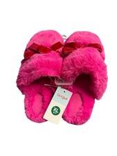 Cat  Jack Amoret Plush Scuff Slippers Pink Size XL 6/7 NEW WITH TAGS