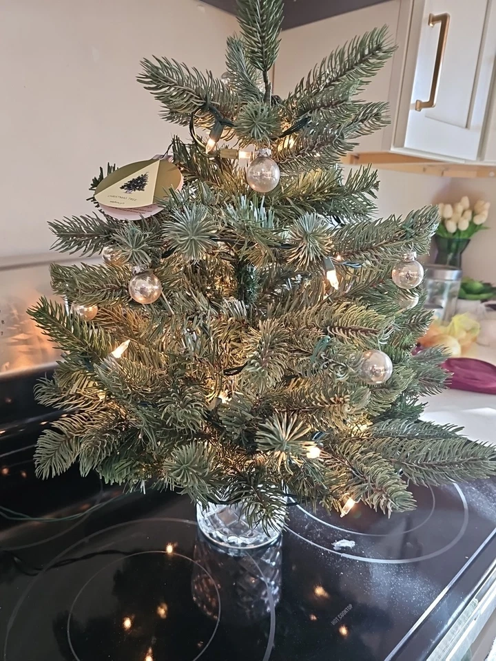 Galway Crystal Lighted 25" Christmas Tree + 30 Crystal ornaments Teleflora - Image 2 of 4