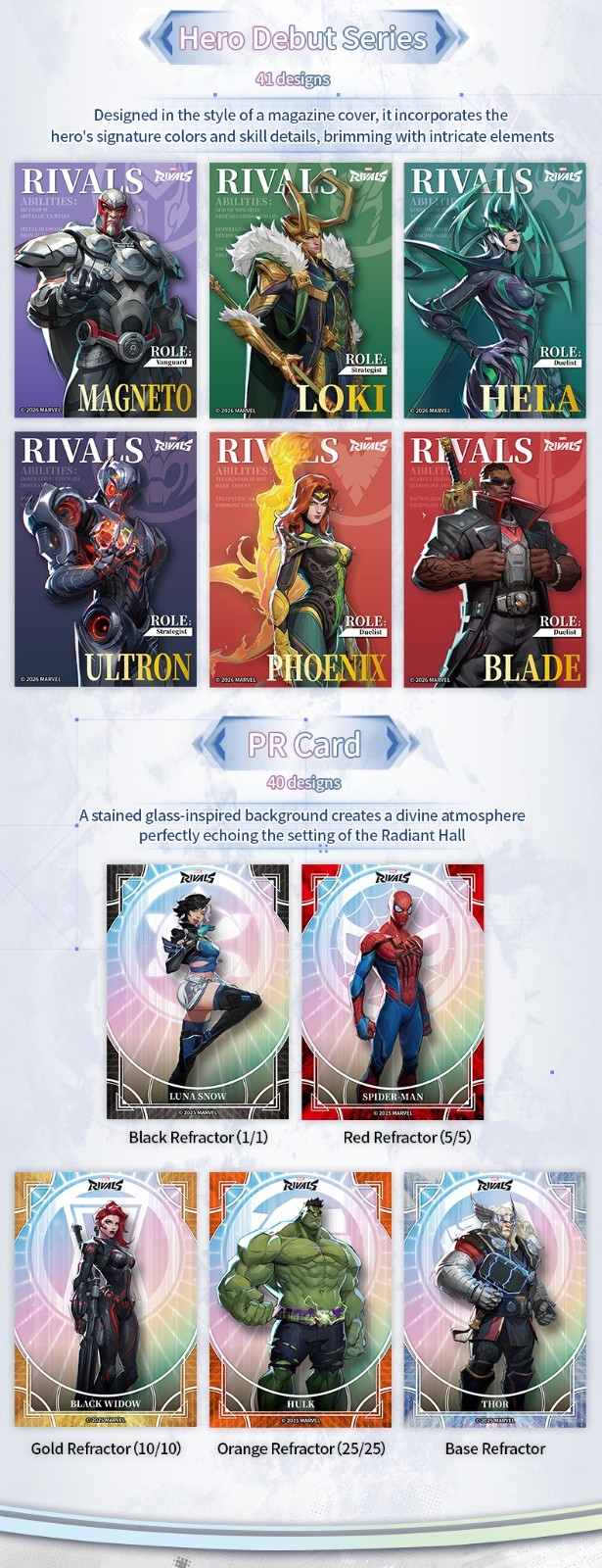 【Free Shipping】CardFun Official Marvel Rivals Eternal Glory Hobby Box 1 Box