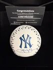Luke Weaver 2025 Fanatics Under Wraps Signed BASEBALL Yankees Logo Auto MLB NYY