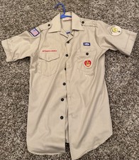 Boy Scouts Uniform Shirt Small 14-14 1/2 SS BSA Official Made in USA As Is