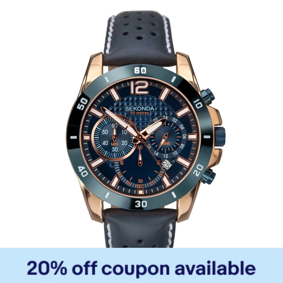 Sekonda Mens 45mm Watch Chronograph 