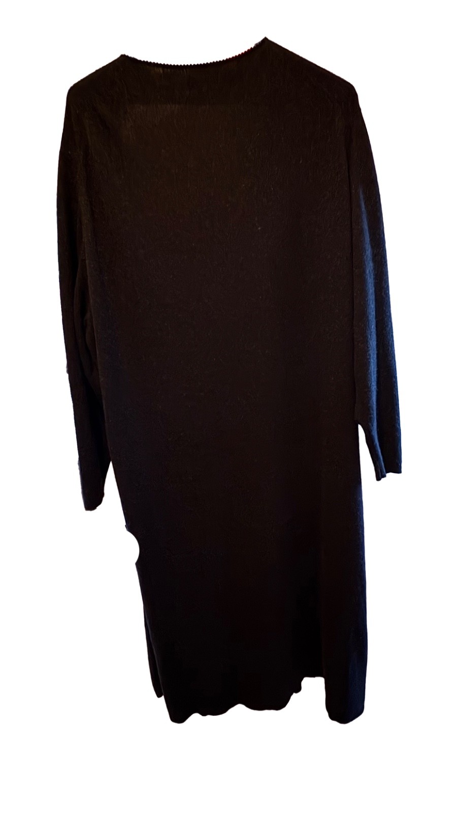 VINTAGE LONG CHARCOAL CASHMERE 1-BTN JERSEY DUSTER BY "JOHNSTONS OF ELGIN" 3XL image 9