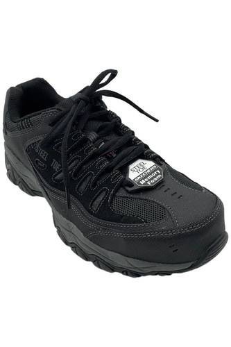Skechers Men's Cankton Round Steel Toe Work Sneaker Black