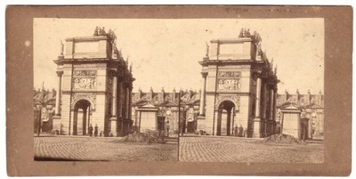 Paris Garde vor dem Arc de Triomphe du Carrousel Tuileries 1860 Stereo Foto
