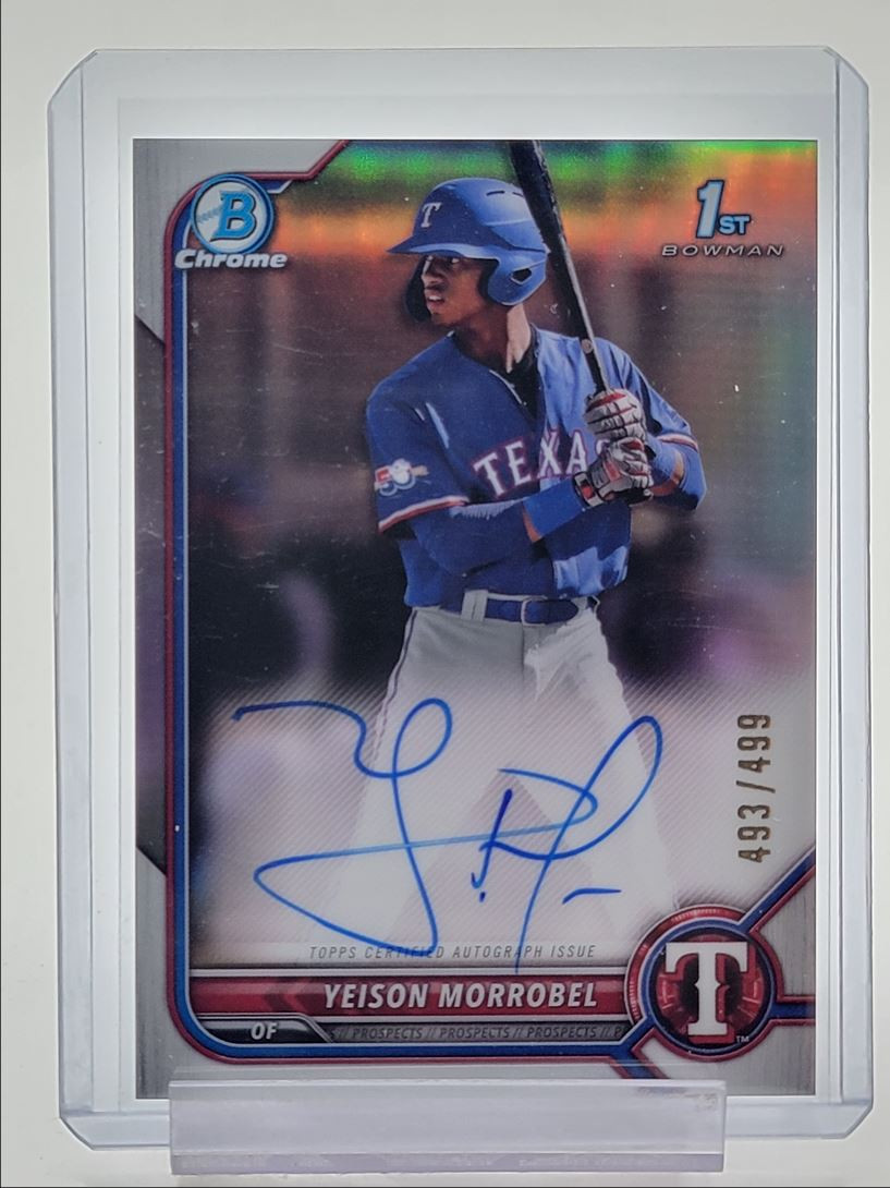 YEISON MORROBEL 2022 BOWMAN CHROME 1ST REFRACTOR AUTO /499 Q3545