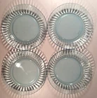 Ice Blue Forte Crisa Glass Scallope  Salad/ Dessert  Plates 7" Set of 4