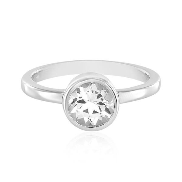 Cavill Silberring WeißEr Topas 0,97Ct Rundschliff Plattiert Damen-image