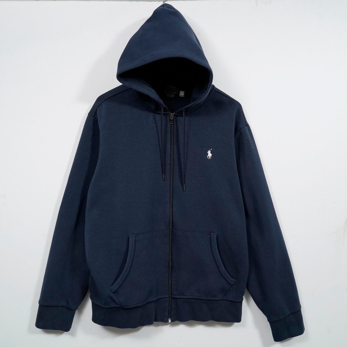 Polo Ralph Lauren Double Knit Full Zip Hoodie XL Aviator Navy 
