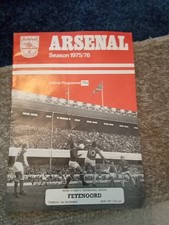 Arsenal v Feyenoord Programme Peter Storeys Testimonial Match 9th December 1975