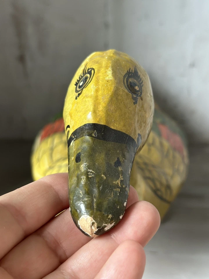 Grand Canard En Papier Mâche Ancien - Photo 3/4