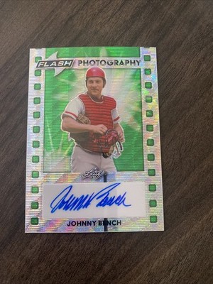 2023 Leaf Eclectic - Flash Photography Johnny Bench #FP-JB1 Green Flash 
