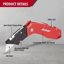 Cutter Knife: 4-Pack Light Weight Plastic Utility Knife with 10PCS SK5