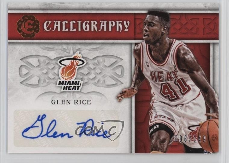 2016-17 Panini Excalibur Calligraphy 96/149 Glen Rice #CAL-GR Auto 1u3n