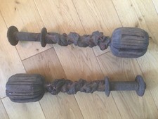 a chinese wooden maces pair for sword collector