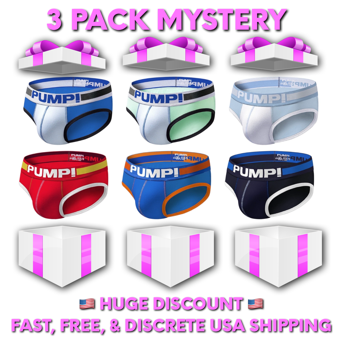 3 PACK | PUMP Briefs Men's Sexy Comfortable Underwear | FAST/FREE