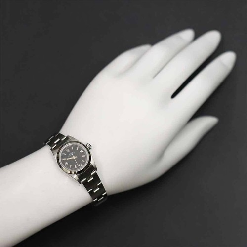 ROLEX Oyster Perpetual 76080 Serial A Automatic Black Dial Ladies 90265603 - Picture 3 of 7