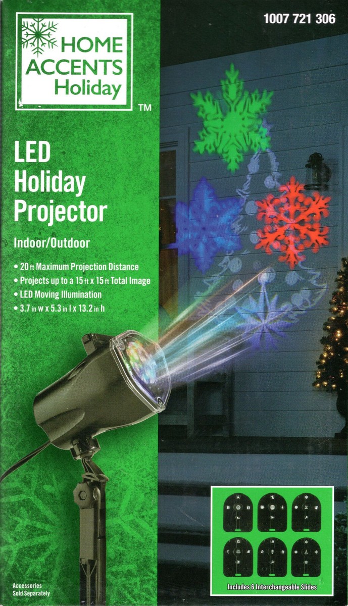 HOME ACCENTS HOLIDAY 1007 721 306 LED HOLIDAY PROJECTOR W/6 DIFF