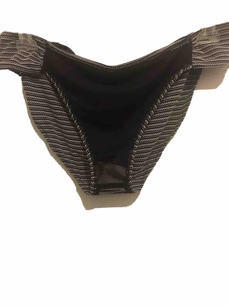 Marie Meili Women's Bikini Bottom Size XXL Striped Black & White