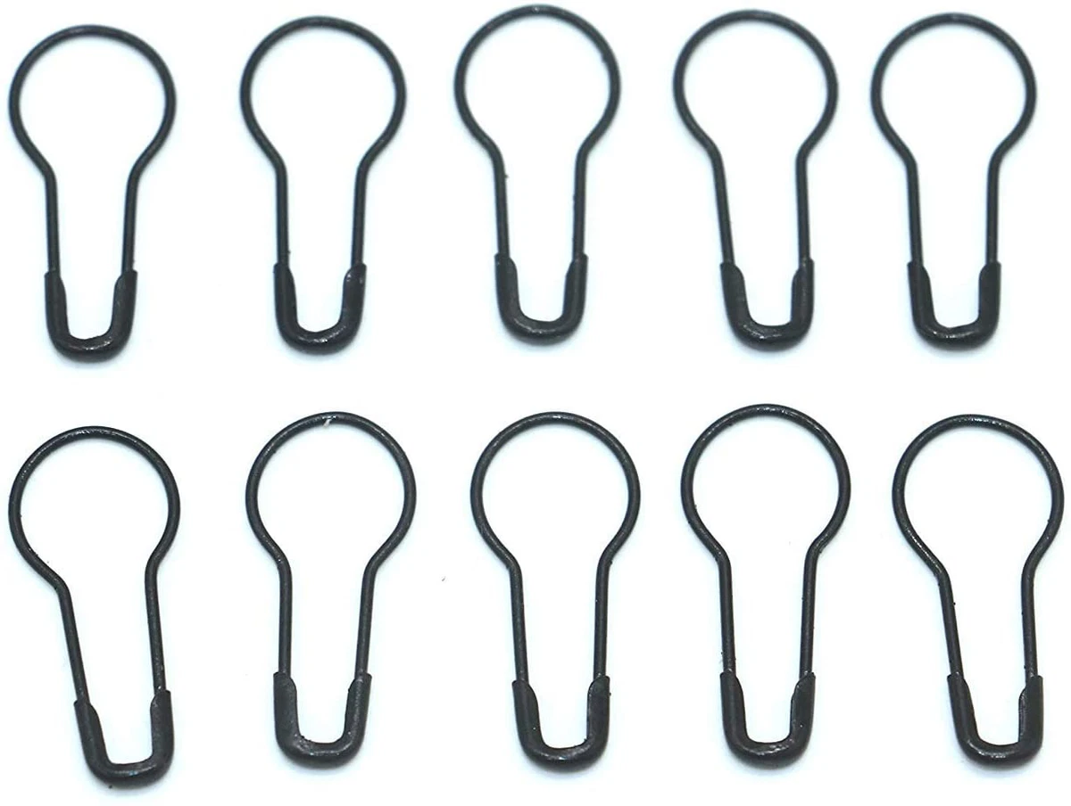 1000Pcs Metal Black Safety Pins Gourd Pin/Bulb Pin For Clothing Crafting  And Diy