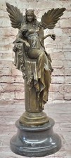 Cleopatra Sitting on Throne: Large Bronze Sculpture for Office by Cesaro Gift