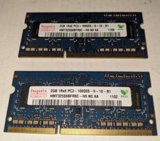 Hynix 4GB  2 x 2GB  1Rx8 PC3-10600S-9-10-B1 RAM LAPTOP MEMORY TESTED WORK