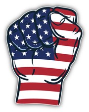 United States Of America World Flag Fist Car Bumper Sticker Decal