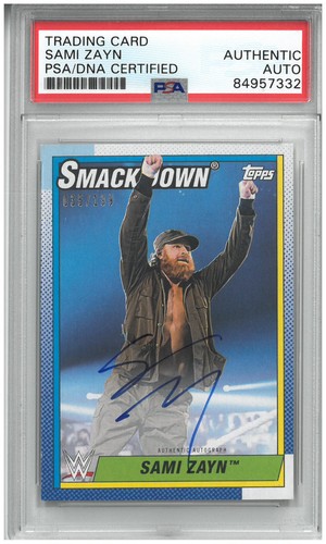 SAMI ZAYN SIGNED AUTOGRAPH SLABBED 2021 WWE TOPPS HERITAGE CARD 35/199 ...