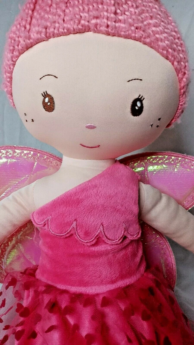 Ganz Fairy Doll Tula Fuscia Pink Heart Dress Iridescent Wings 30 Plush  Doll | eBay
