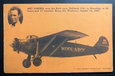 Mint USA Picture Postcard Art Goebel Flying The Woolaroc Early Aviation 1927