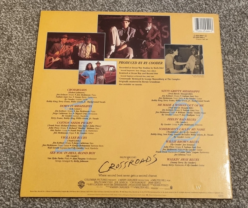 CROSSROADS - 1986 Vinyl 33rpm LP - Original Motion Picture Soundtrack - Image 2 of 2