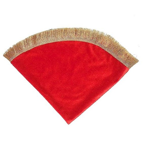 Indian Red Thali Cover Round Mat Thalposh Pooja Aasan For Diwali Karwachauth - Picture 3 of 3