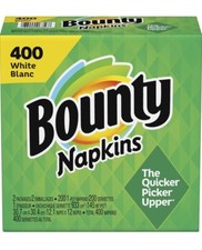 Bounty Paper Napkins, White, 1 Pack, 400 Sheets per Pack