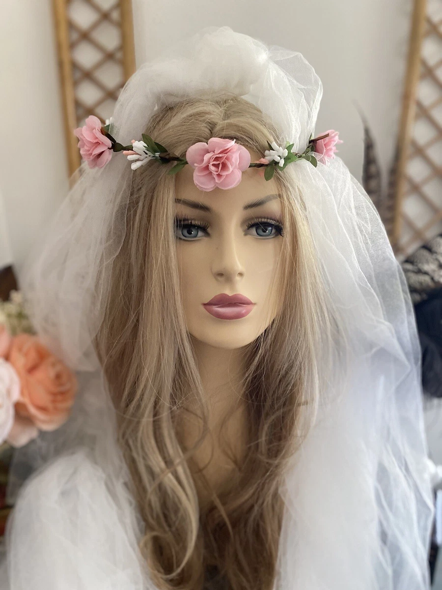 Flower Head Garland Floral Crown Hair Boho Cute Headband Hair Wreath Wedding 8.5
