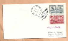 FIRST FLIGHT NEW YORK TO AKRON OH MAR 1,1938 17W12 BROWN