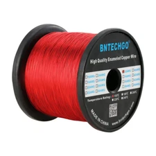 BNTECHGO 32 AWG Magnet Wire 3.0 lb - 0.0078" Red Enameled Copper Coil