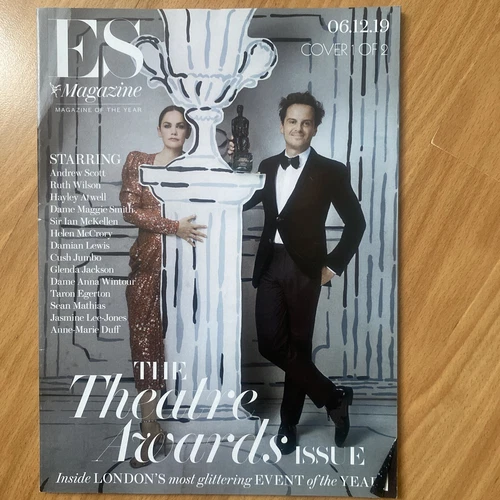 Andrew Scott ES Magazine 06.12.19, Glenda Jackson, Ruth Wilson. Theatre Awards,