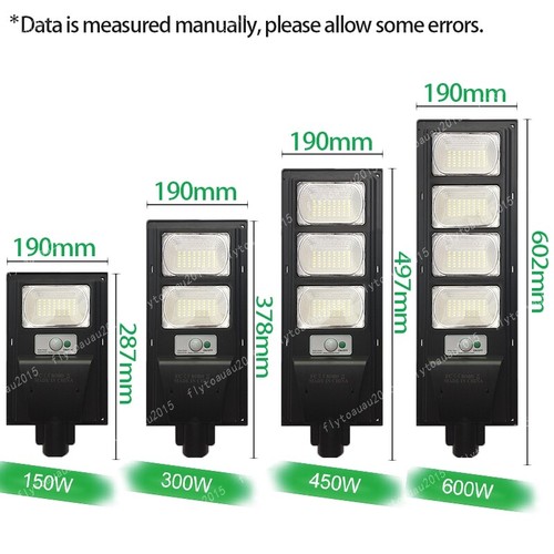 LED Solar Powered Street Light Outdoor Waterproof Pole+Remote Backyard Security - Picture 3 of 12
