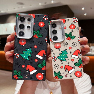 Handyhülle Für Samsung Galaxy A16 A15 A55 A25 A14 S24 FE Weihnachten Leder Cover