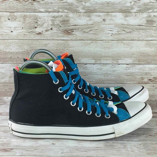 Converse All Star Altas Para Hombre Talla 9 Negro Azul Tenis Atléticas con  Superior Doble | eBay