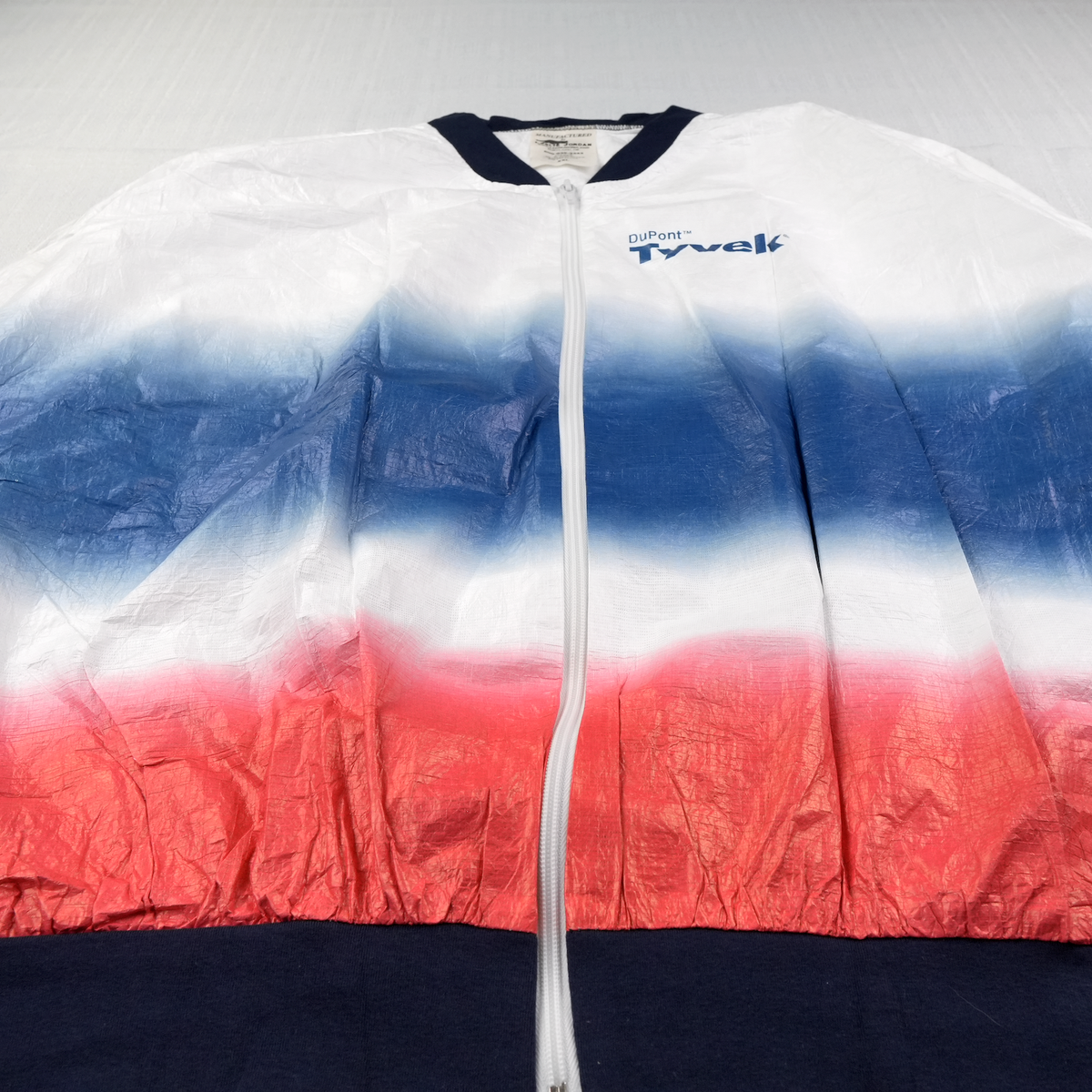 Vintage Tyvek USA Jacket XXL Paper Flag Windbreaker Leslie Jordan