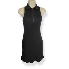 Wild Fable Black Sleeveless Ribknit Bodycon Collared Dress Small