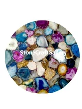 18" Mix Agate Table Top / Mix Agate Coffee Side Table Top Handmade Decor