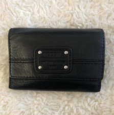 Fossil Black Genuine Leather Long Live Vintage 1954 Women's Trifold Wallet 6x4