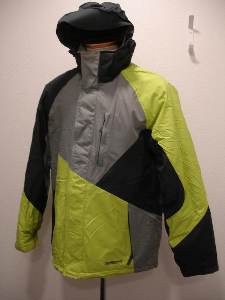 Men's M Ripzone Core 5000 mm Snowboarding Ski Jacket Neon Green Gray ...