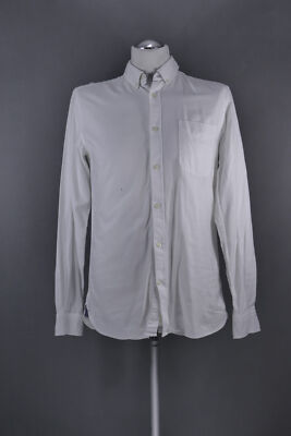 JACK JONES Herren Freizeithemd Hemd M weiß Langarm Button-Down Baumwolle  B1662